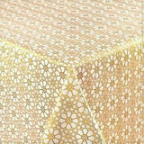 Blondevoksdug Flower Gold, blondedug med blomstermønster i guld