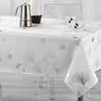 Bloomy Metallic Print -  White/Silver - Dug med anti-plet - 150 x 300 cm