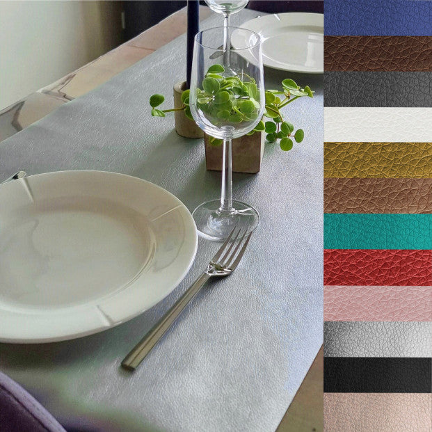 Kunstlæder Ekokuir Brillant bordløber - Dinner 4 two - 50 x 120 cm - Sort