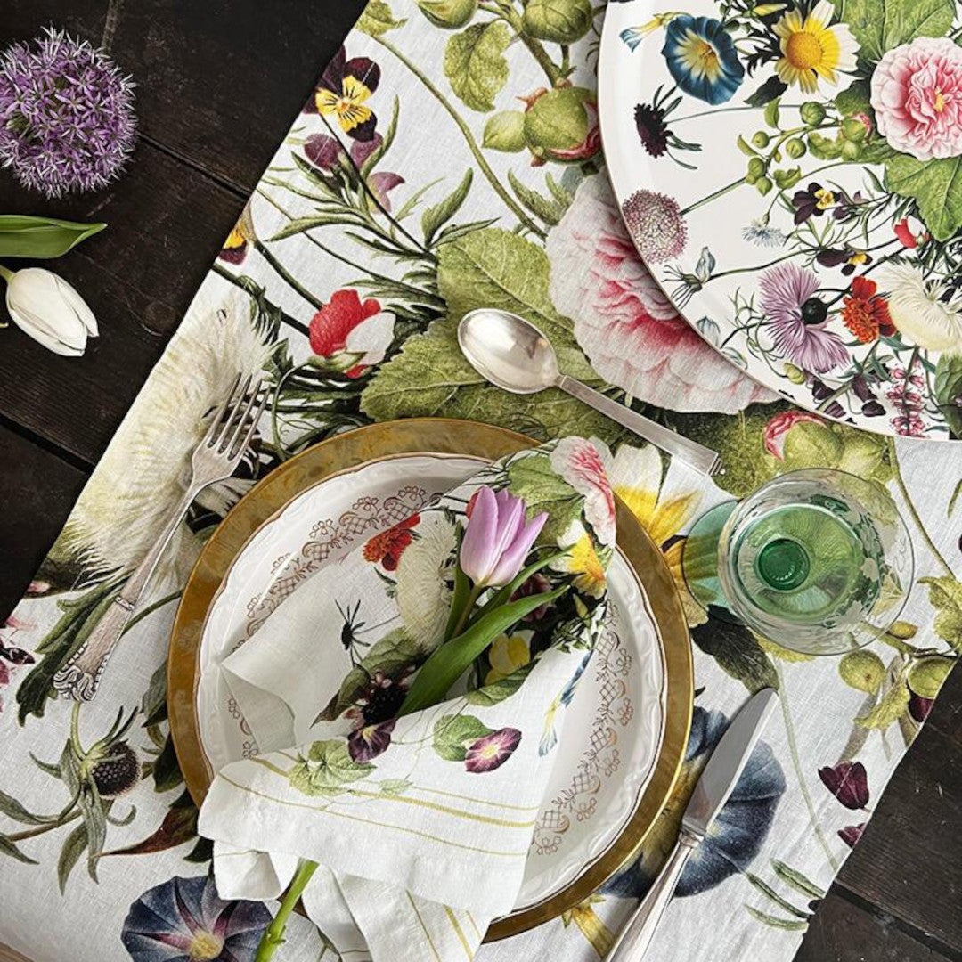 Bordløber i hør Flower Garden – Jim Lyngvild