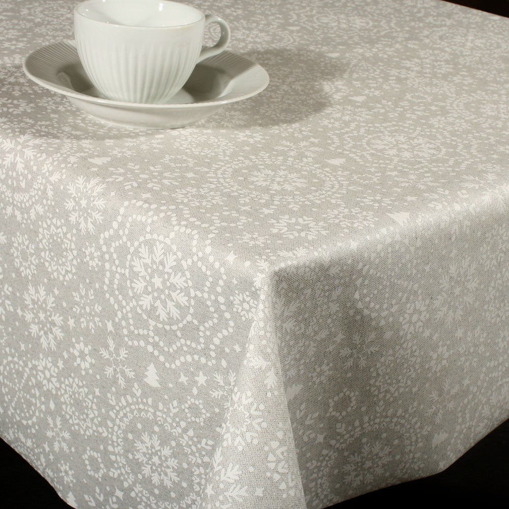 Bredle Grå og hvid - Flot juleakryldug med lurex 150 cm bred