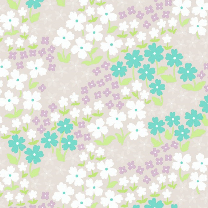 Butterfly Buffet China - Lola voksdug med blomsterflor i pastelfarver