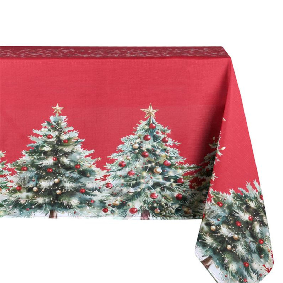 Christmas Trees Rød – Juledug med antiplet 150 x 300 cm, modelbillede