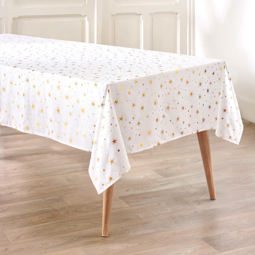 Comète Hvid/Guld – Juledug med antiplet 140 x 240 cm, miljø 1