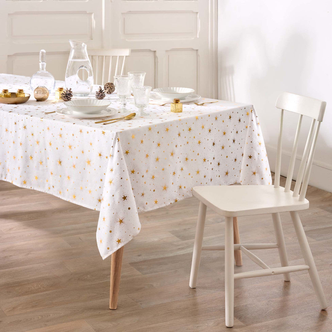 Comète Hvid/Guld – Juledug med antiplet 140 x 240 cm, miljø