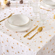 Comète Hvid/Guld – Juledug med antiplet 140 x 240 cm, nærbillede