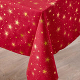 Comète Rød/Guld – Juledug med antiplet 140 x 240 cm, hjørne