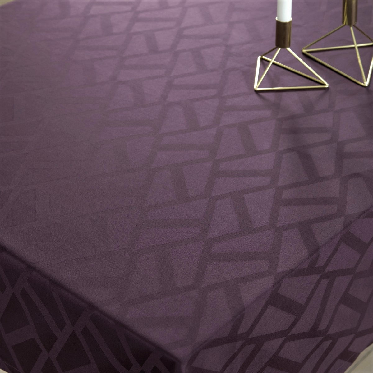 Compliments Damaskdug Ice - lilla - Rund Ø 160 cm