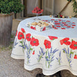 Coquelicot Råhvid - Rund akrylbelagt provencedug  Ø 180 cm