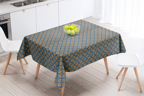 Coumba Petrol - Akryldug med fantastisk flot motiv - 155 cm bred
