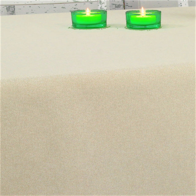 Ensfarvet akryldug Offwhite/ beige meleret - rund akryldug med elastikkant