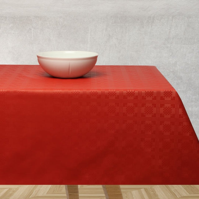 Damast Carre Classic Rød, damask præget voksdug