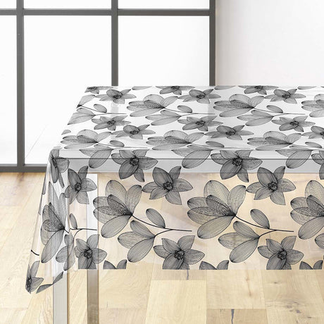 Danela Black - Gennemsigtig voksdug, stregblomster og glittereffekt, hjørne