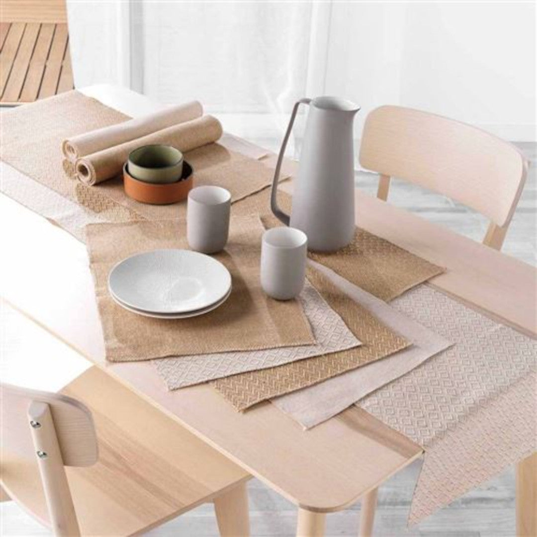 Danity Beige bordløber i jute 35 x 140 cm, miljø