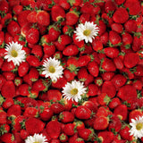 Dansk Sommer - Voksdug med jordbær og margueritter