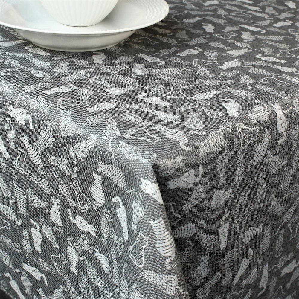 Dumond Antracit - Jacquard vævet akryldug, 140 cm bred