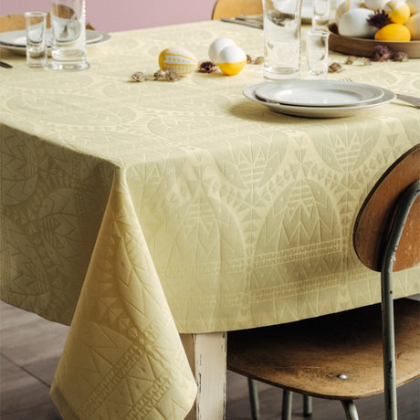 Easter Gul Damaskdug, flot påskedug fra Juna - 150 cm x 220 cm