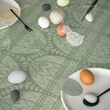 Easter Lys Grøn Damaskdug, flot påskedug fra Juna - 150 cm x 220 cm