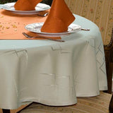 Eleganz Hvid Ø 160 cm, rund damask dug