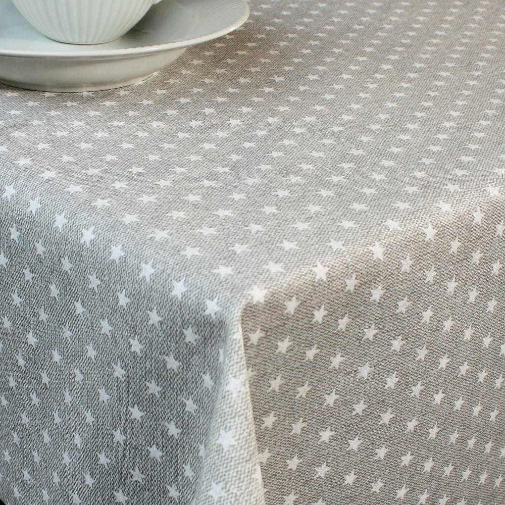 Ensor grå, akryldug med stjerner, 180 cm bred