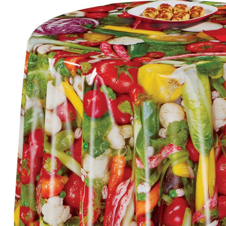 Farverig Høst – Voksdug med grøntsager, rund