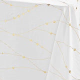 Firmament Metallic Print Hvid/guld - Hvid nytårs/juledug med guldprint, 140 x 240 cm, moenster