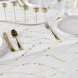 Firmament Metallic Print Hvid/guld - Hvid nytårs/juledug med guldprint, 140 x 240 cm, nærbillede