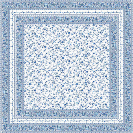 Fleurs Des Champs Blå/hvid - Rektangulær provencedug 160 x 160 cm, motiv