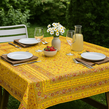 Fleurs Des Champs Gul - Rektangulær provencedug 160 x 300 cm
