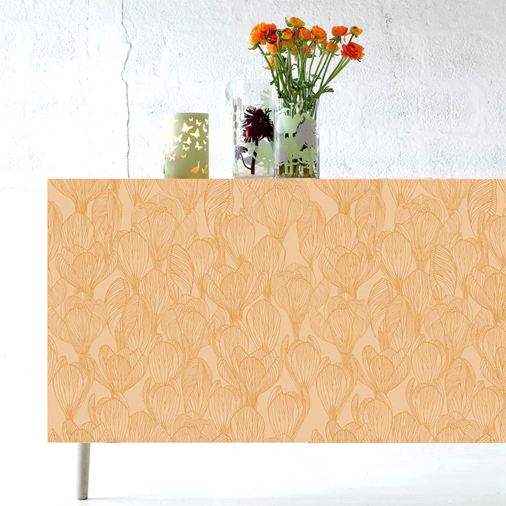 Flora Golden - Notes by Susanne Schjerning - akryldug med antiskrid