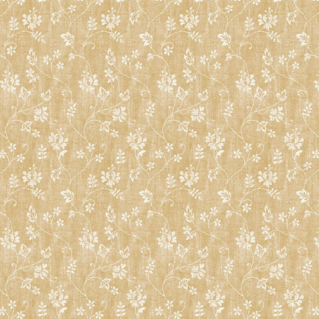 Flower Vine Golden Sand - Voksdug med struktur