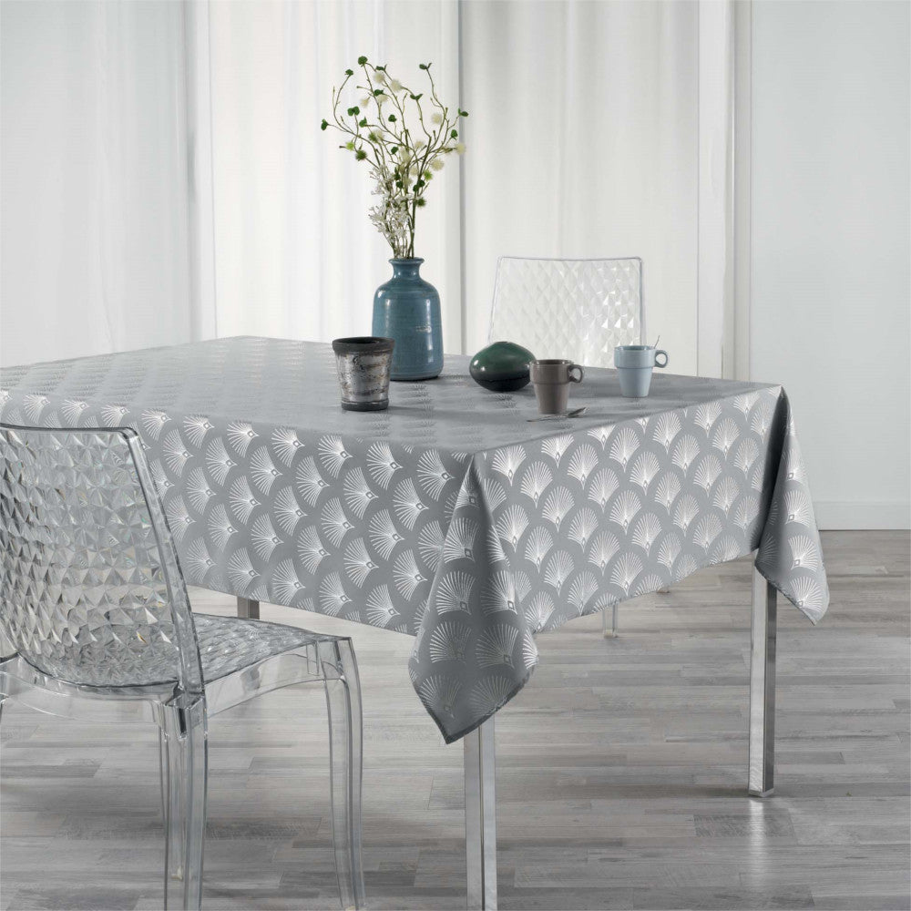 Goldy Metallic Print - Grey/Silver - Dug med anti-plet - 150 x 240 cm