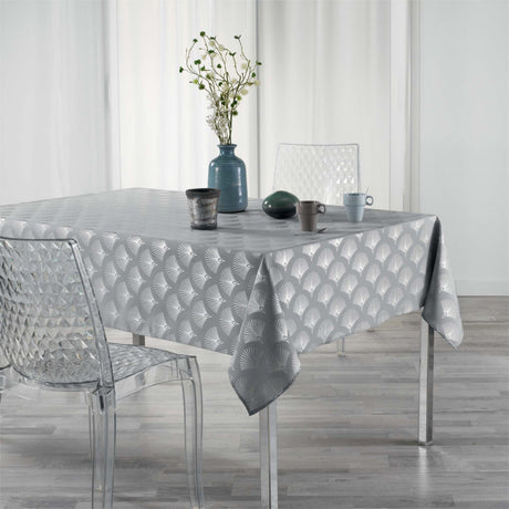 Goldy Metallic Print - Grey/Silver - Dug med anti-plet - 150 x 300 cm, miljøbillede