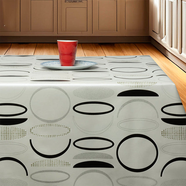 Grafisk Ro – Voksdug med grafiske cirkler