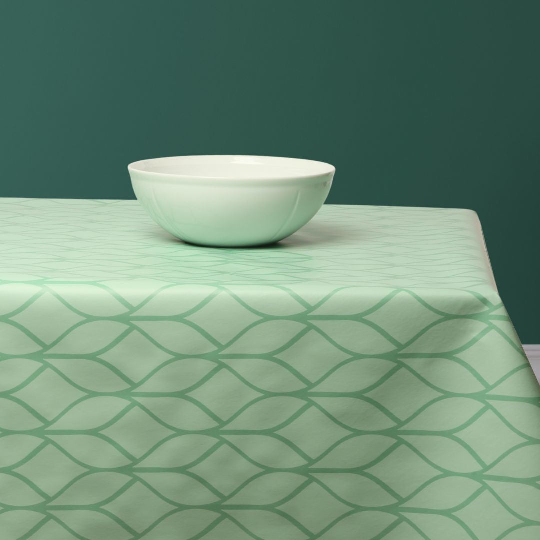 Grøn Harmoni – Voksdug med grafisk mønster