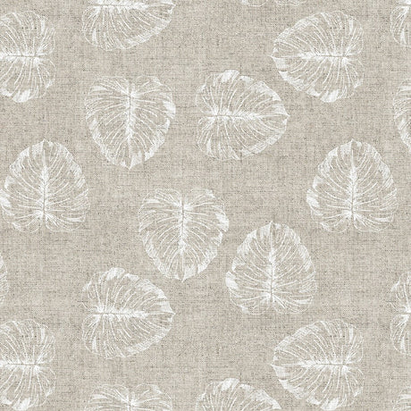 LÆNGDE: 2,2 m - Hanoy - Akryldug i hørlook med smukke hvide stregblade