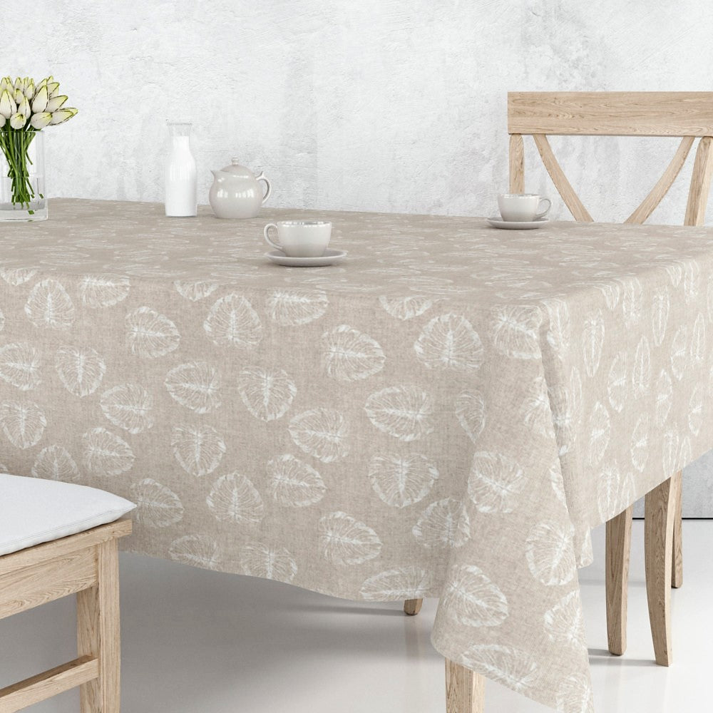 LÆNGDE: 2,2 m - Hanoy - Akryldug i hørlook med smukke hvide stregblade