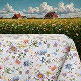 Havens Flor - Voksdug med udsprungne blomster i mange farver, sommerstemning