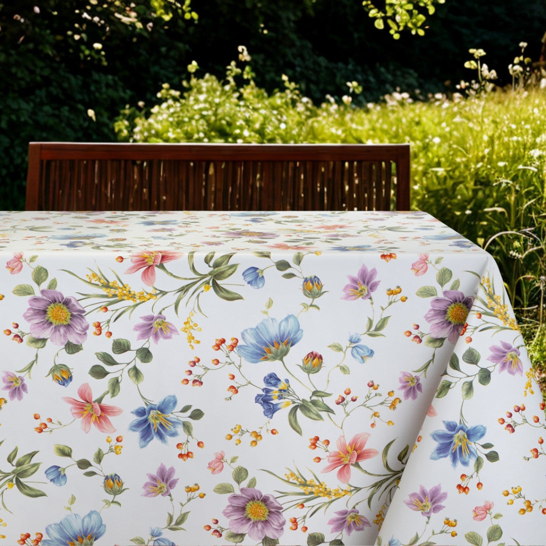 Havens Flor - Voksdug med udsprungne blomster i mange farver