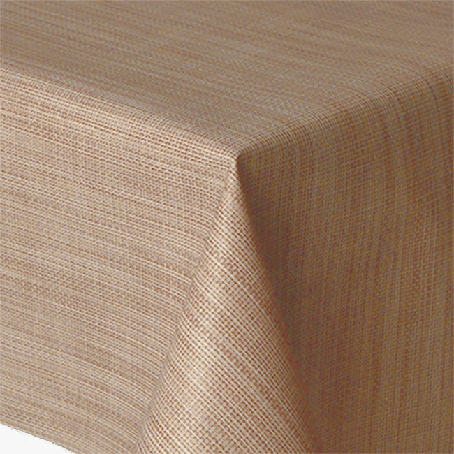 LÆNGDE: 2,45 m - Hessian look, ensfarvet retro voksdug i 70´er stil, 127 cm bred - Beige