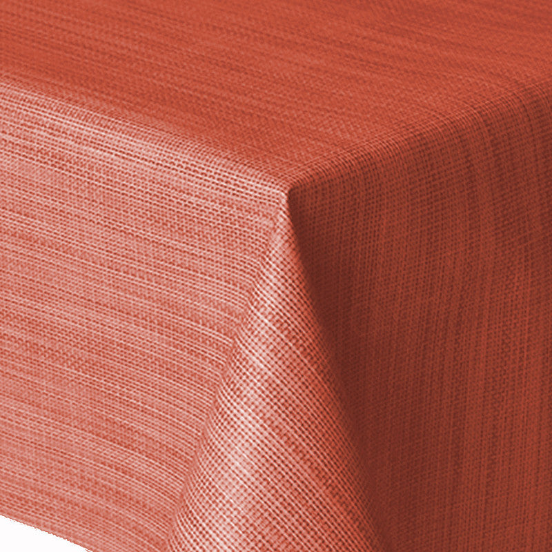 Hessian look, ensfarvet retro voksdug i 70´er stil, 140 cm bred - Terracotta