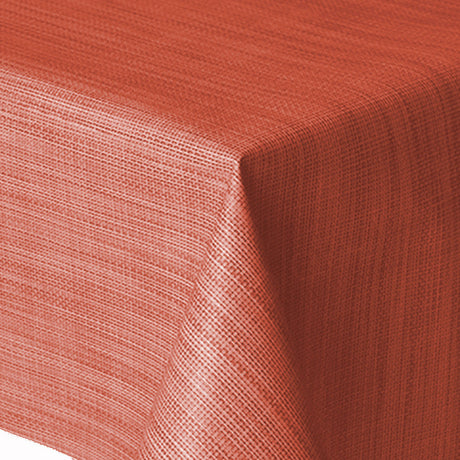 Hessian look, ensfarvet retro voksdug i 70´er stil, 140 cm bred - Terracotta