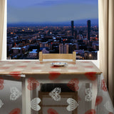 Hjerternes Glæde – Gennemsigtig voksdug med tryk