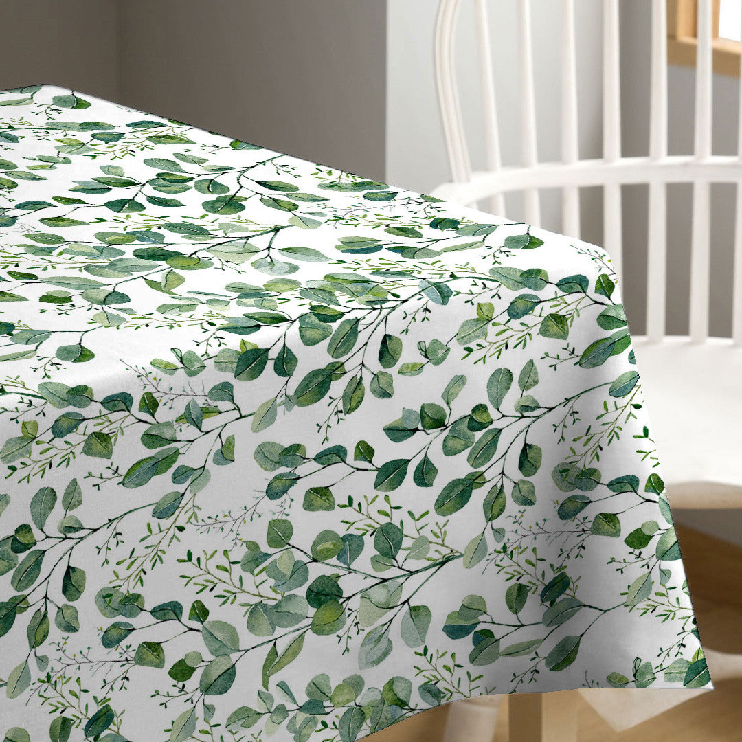 Hjørnebillede af Paloma Green, voksdug med friske grønne blade