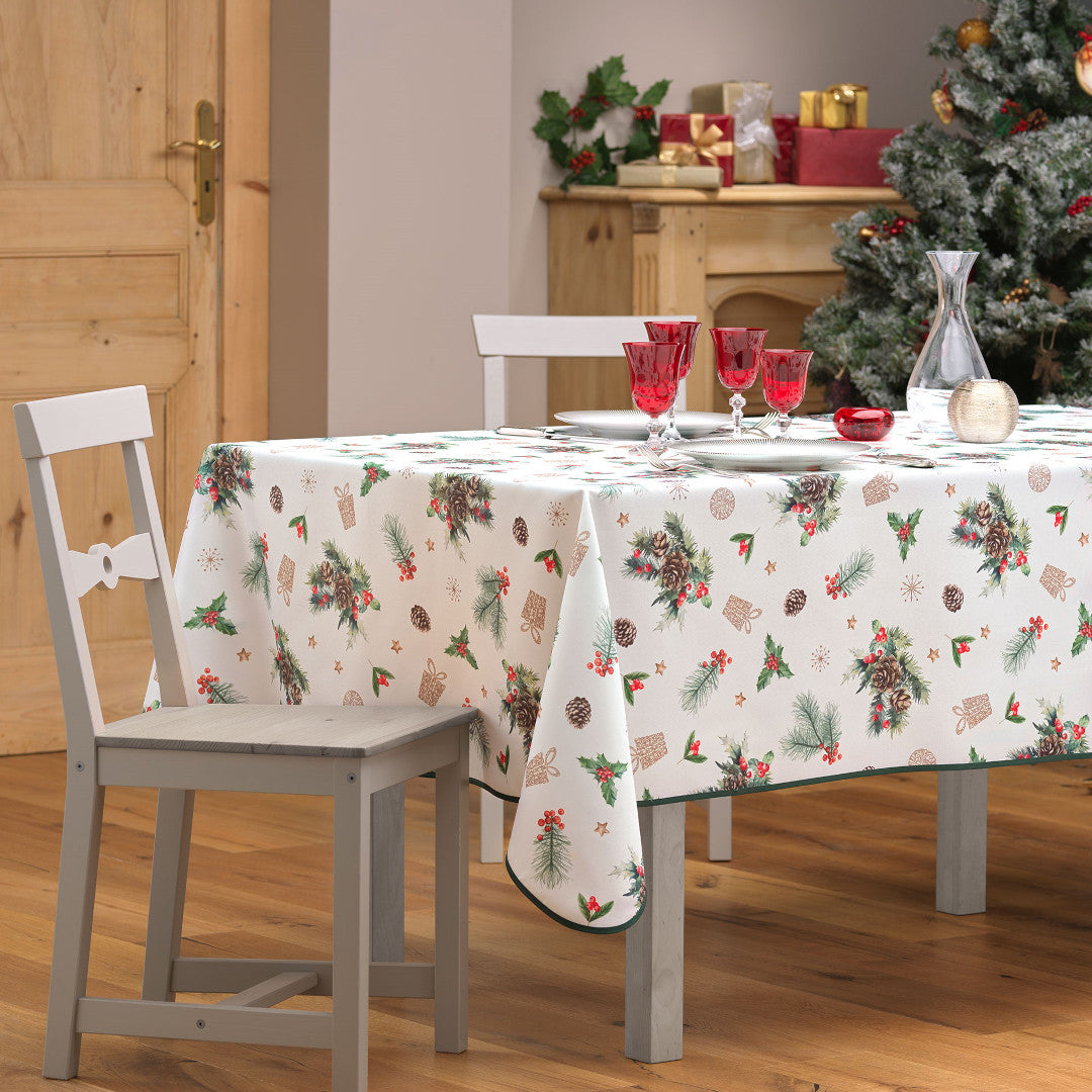 Hollystar 150 x 240 cm, rektangulær juledug med anti-plet, miljøbillede