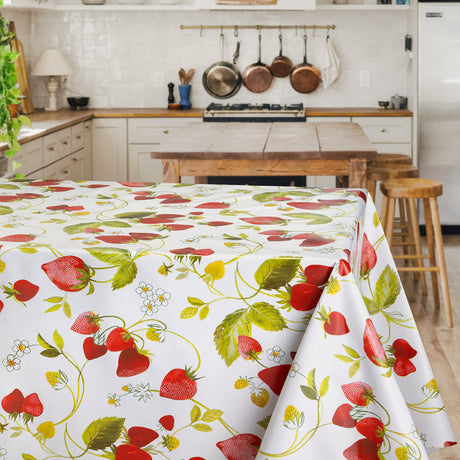 Jordbærstemning - Skøn voksdug med røde og grønne jordbær