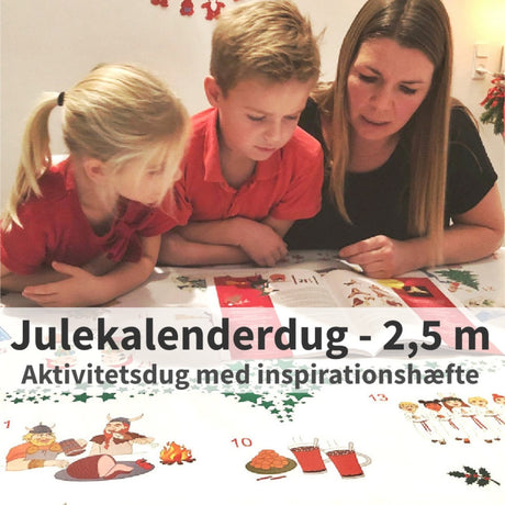 Julekalenderdug - voksdug med inspirationshæfte - 2,5 meter