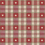 Nærbillede af Julestemning Ternet voksdug med hjerter