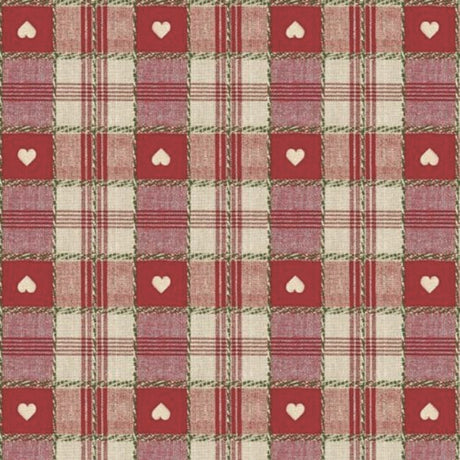 Nærbillede af Julestemning Ternet voksdug med hjerter