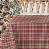 Hjerter i tern rød, 160 cm bred julevoksdug på bord